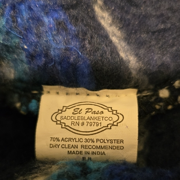 El Paso Saddleblanket Co. Navy Blue Striped Coastal Baja Pullover Sweater M - Picture 2 of 2